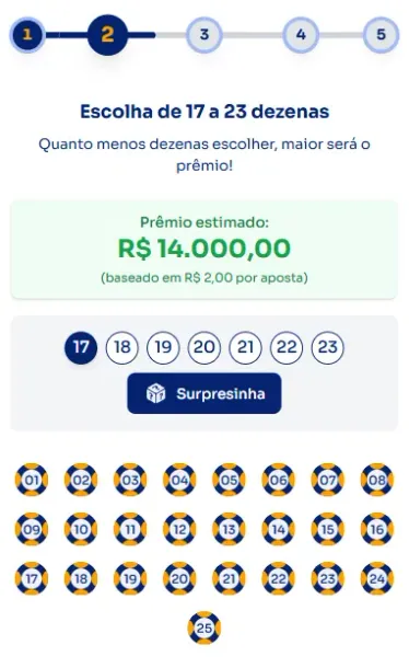 Seção números para jogar na Lotinha.