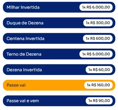 Seção modos para jogar na Passe vai.
