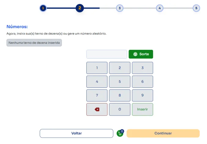 Seção números para jogar na Terno de Dezena.