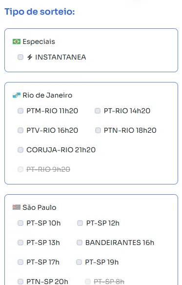 Seção loterias para jogar na Centena.