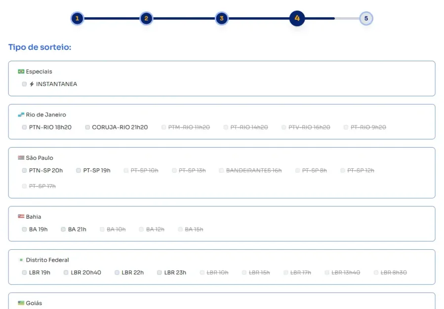 Seção loterias para jogar na Centena.